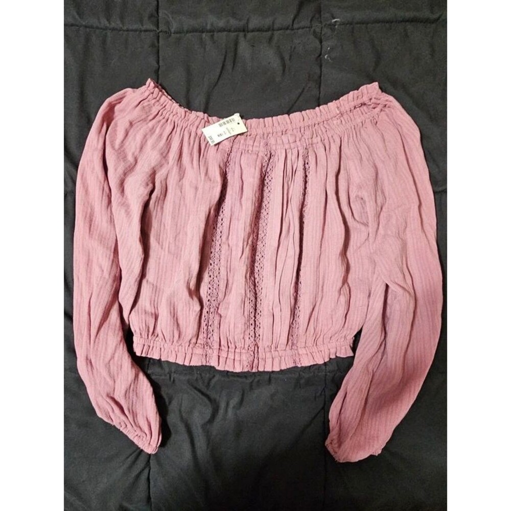 Aéropostale Pink Lace Trim Cropped Top XS NWT